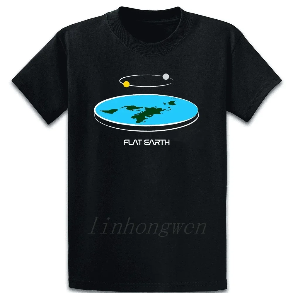 

Flat Earth Couple Short Sleeved T-shirt For Men Women Breathable Casual Pure Cotton Loose Tops