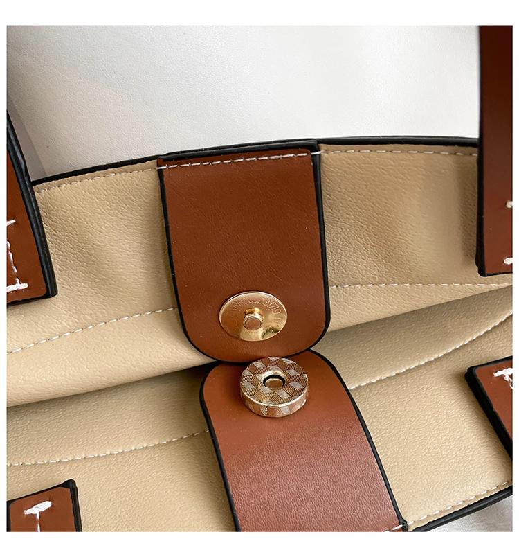 الخياطة الموضوع بولي PU حقائب كتف سستة سعة كبيرة حقائب نسائية بلون 2025 رائجة البيع موضة عالية الجودة حمل الحقائب