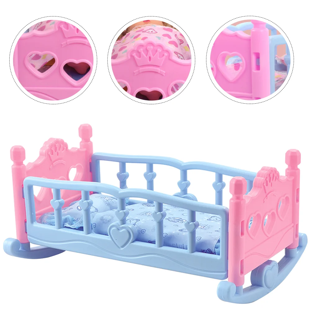 Shaker Babybedje Model Speelgoed Kinderen Speelhuis Pretend Meubelaccessoires Bed