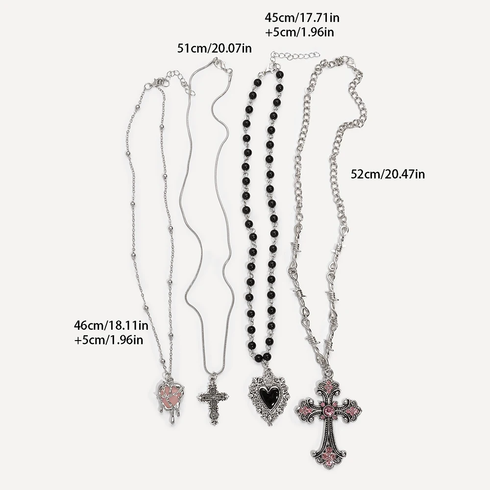 Y2K Sweet Cool Girl قلادة قلادة حب متقاطعة إبداعية مخصصة، مناسبة للارتداء اليومي #5