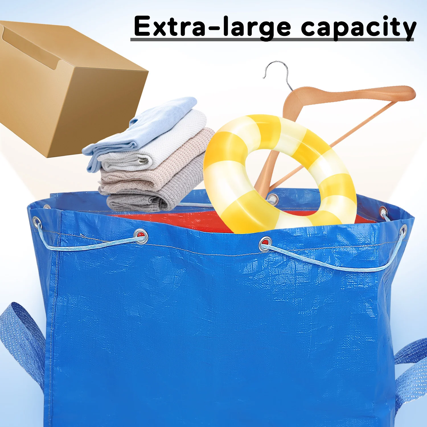 حقيبة تخزين بغطاء حمام السباحة ذات سعة كبيرة جدًا من القماش الخشن لتحريك التعبئة وتنظيم الملابس والفراش وحقيبة كبيرة جدًا للتحريك #4