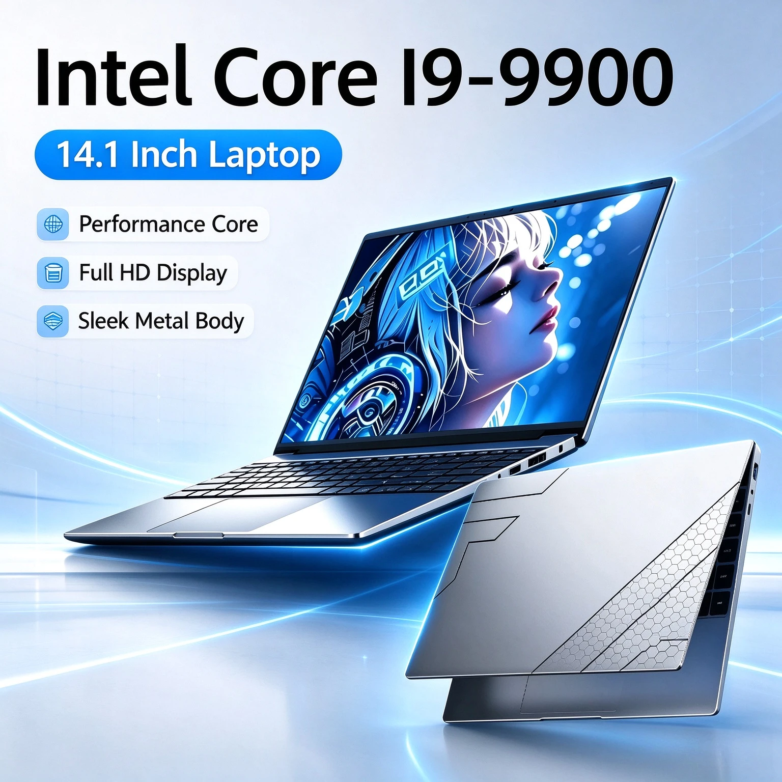 2026 Portable Intel Core I9-9900 Computer 14.1 Inch Laptops 32GB RAM 1TB SSD Office Gamer Study Notebook Computer PC