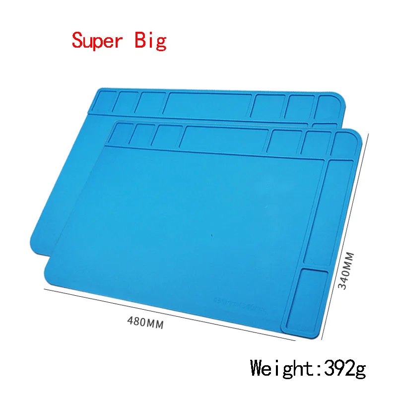 Big isolamento térmico Repair Pad, soldagem Work Station Mat, soldagem de silício, soldagem manutenção plataforma, azul, 480x340mm