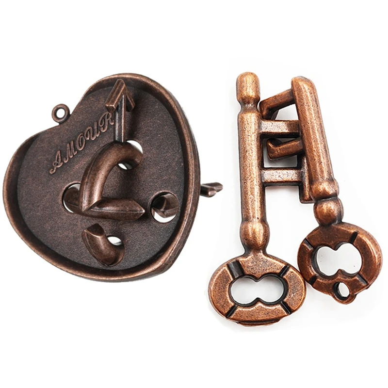 

Classic Intelligent Lock Toy Brain Tester Development Alloy Key Ring Puzzle Game Kid IQ Thinking Test Key Puzzle Toys