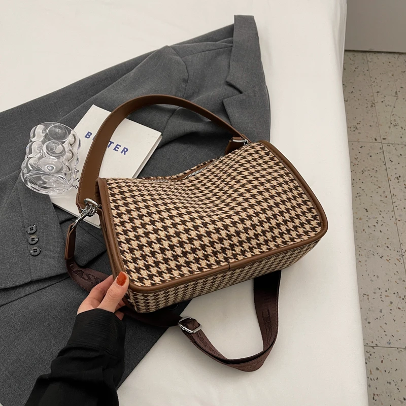 Najnowsza damska designerska torebka torebka luksusowy projektant moda w Houndstooth damska torby na ramię Crossbody modna markowa torba typu Tote