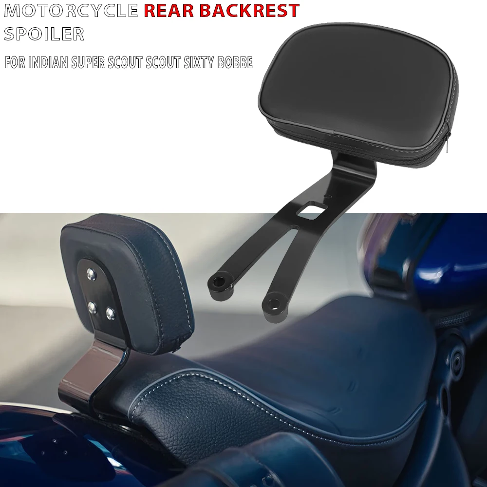 

For Indian Super Scout 2025-26 Scout Classic Sixty Bobber Motorcycle Backrest Rider Solo Seat Sissy Bar Driver Back Cushion Pad