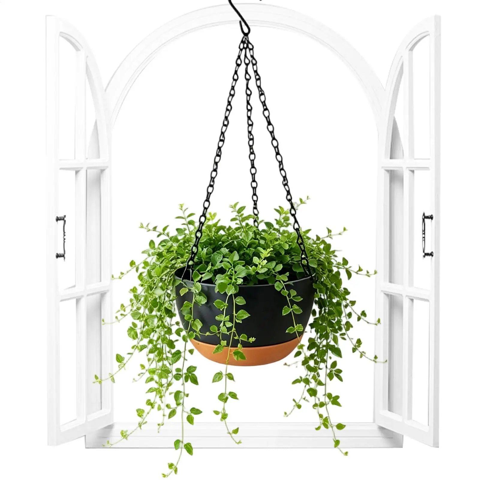 Flower Pots Hangable Flower Container With Removable Tray Pots Plants For Garden Outdoor Wall Patio Home Shelf Deck Window Porch