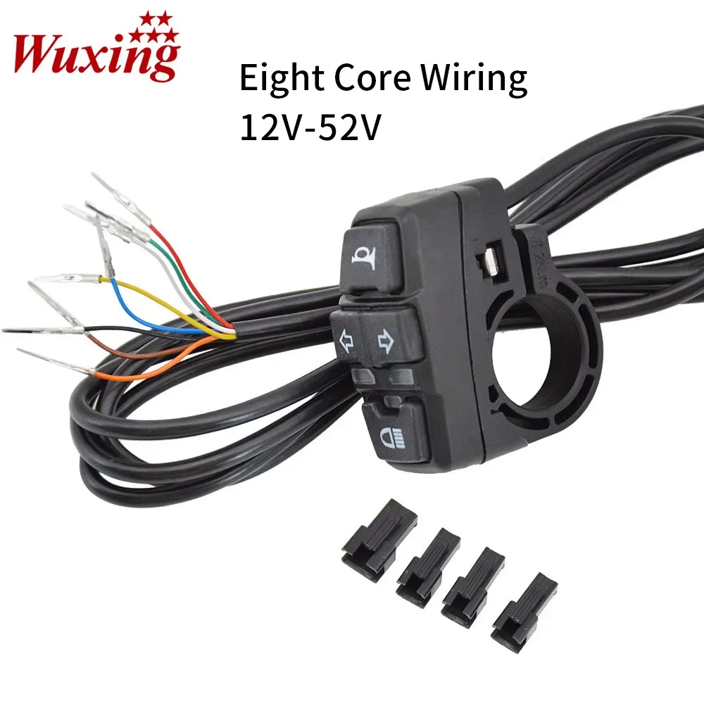 Wuxing KG-336-B 12V-52V Electric Bike Scooter Light Three-in-one Switch Frontlight+Horn+Turning Light Switch Diy Parts