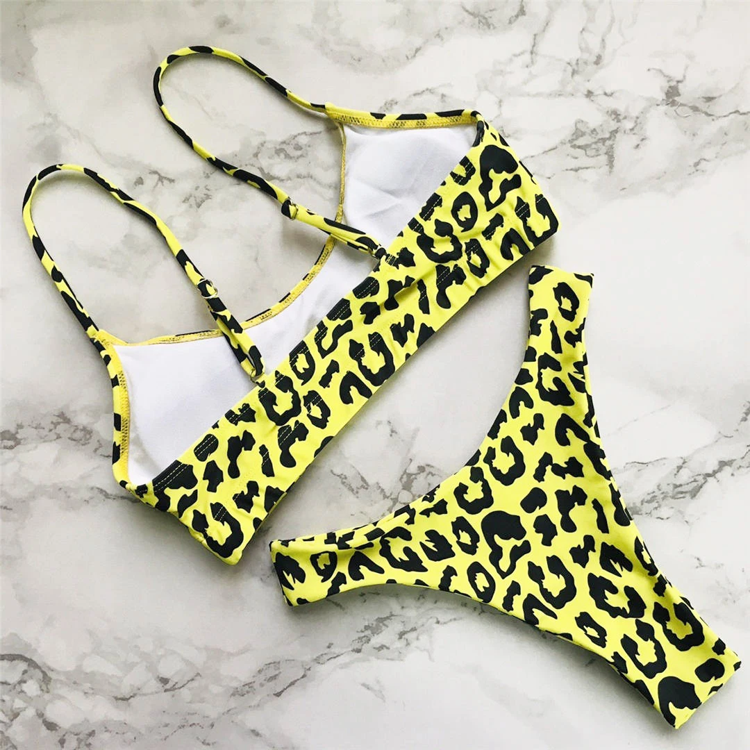 S - XL Sexy Leoparden-Bikini, Damen-Badebekleidung, zweiteiliger Bikini, brasilianischer Badeanzug, Badeanzug, Modell V871SW. – Detail 30