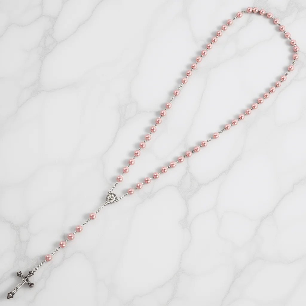

1pc For Women Pearl Bead Rosary Chain Prayer Jewelry Religious Gift Daily Wear Womens Necklaces