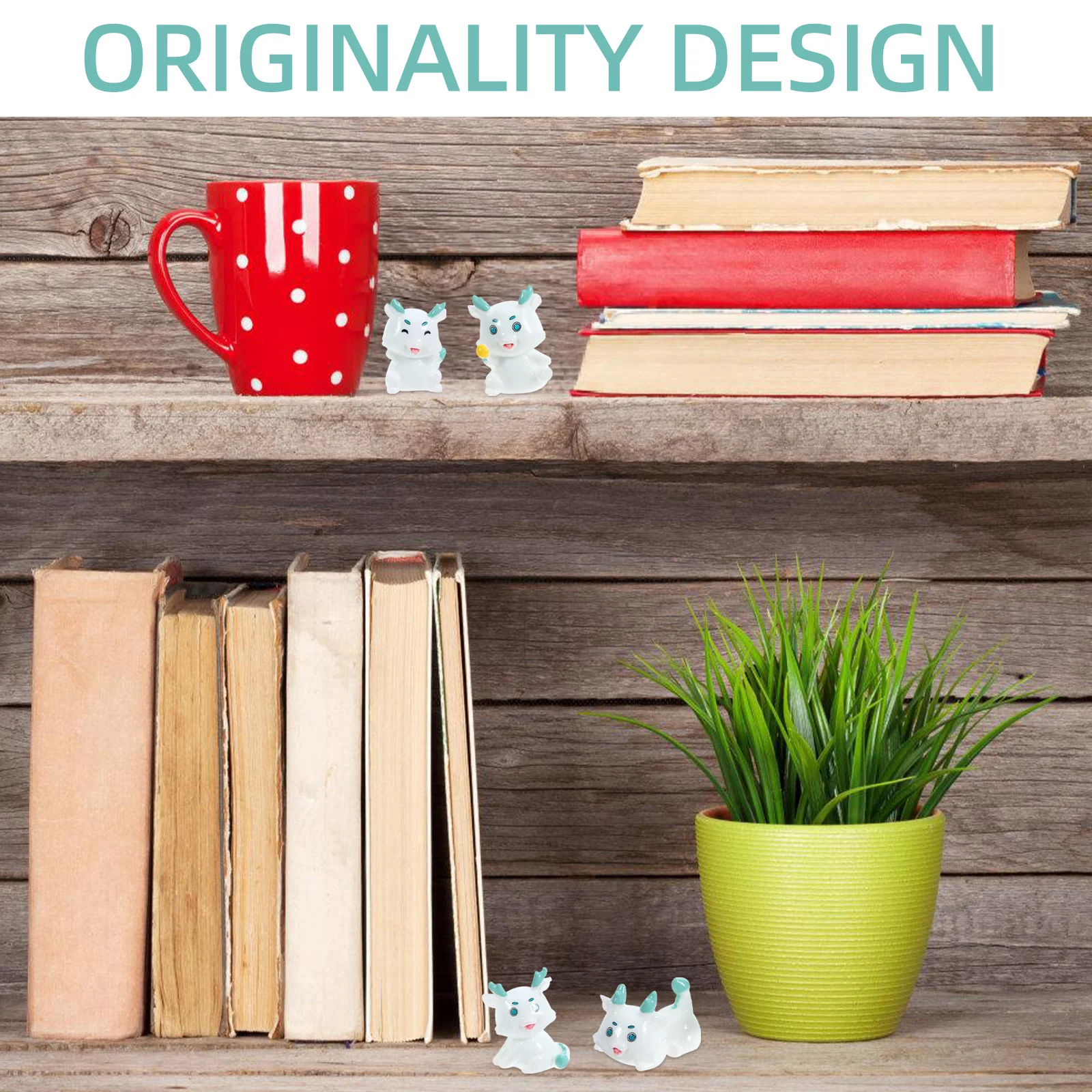 4 pezzi di ornamenti in miniatura figurine di drago dipinte a mano in resina per statue in miniatura per decorazioni per ufficio domestico desktop