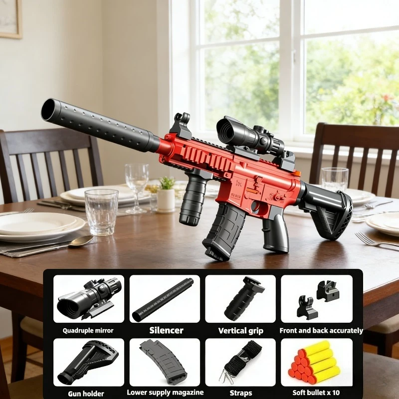 Pistolet jouet à balle molle M416, fusil d'assaut pour enfants, mitraillette à tir unique, boulon d'alimentation inférieur manuel, cadeau de noël