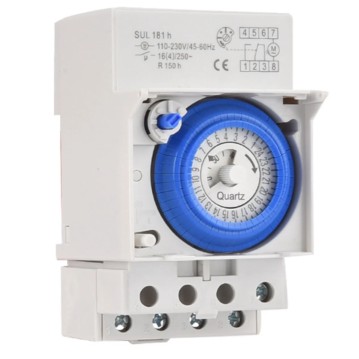 ABNJ SUL181h Din السكك الحديدية التناظرية ميقاتي ميكانيكي التبديل 30 دقيقة للبرمجة AC110V-230V 24 ساعة الموقت التبديل