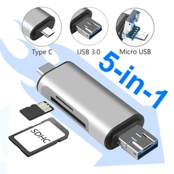 USB 3,0 Micro USB Type C кардридер Высокоскоростная передача OTG адаптер SD TF карта памяти SD кардридер для планшетов ноутбуков телефонов