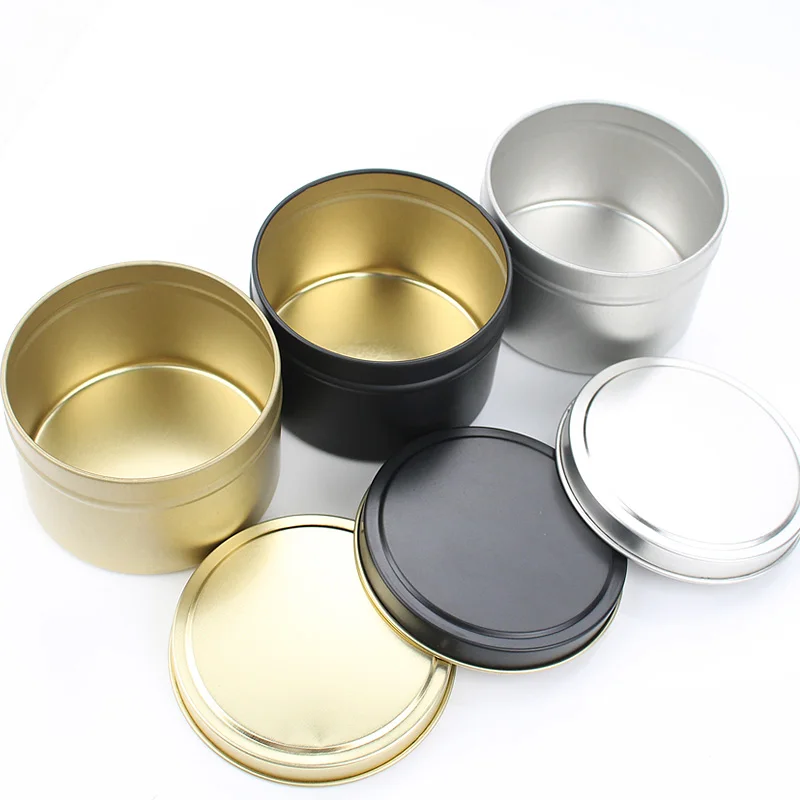 15pcs 8oz Candle Tins With Lids Round Candle Jars Metal Jar Pot Essential Oil Incense Cans Sample Containers Storage Organizer