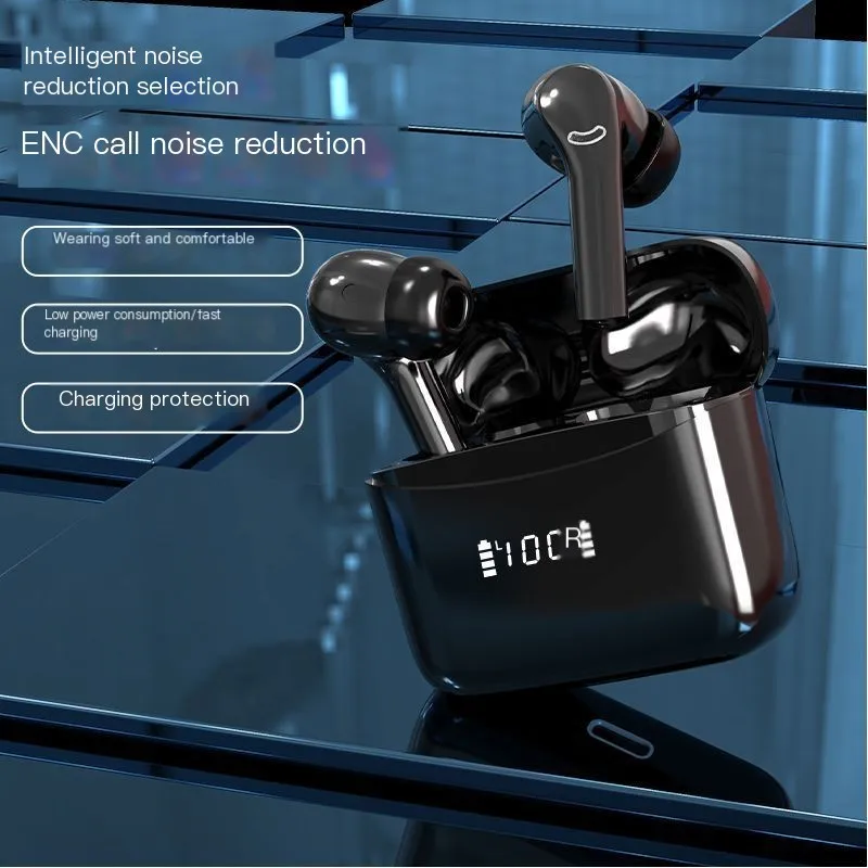 2023 True Wireless Noise Reduction Bluetooth Earphones ENC+ANC In Ear Earbuds TWS Digital Display Headphones For IOS Android