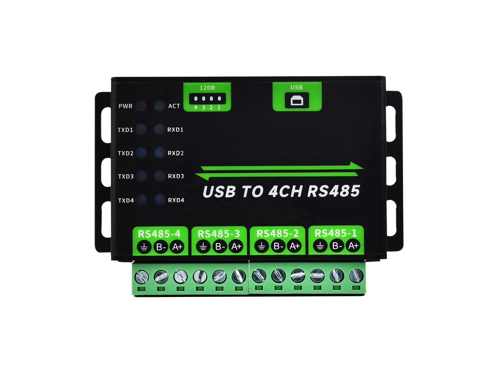 USB to 4CH RS485 Converter Industrial Grade Universal Serial Communication Module