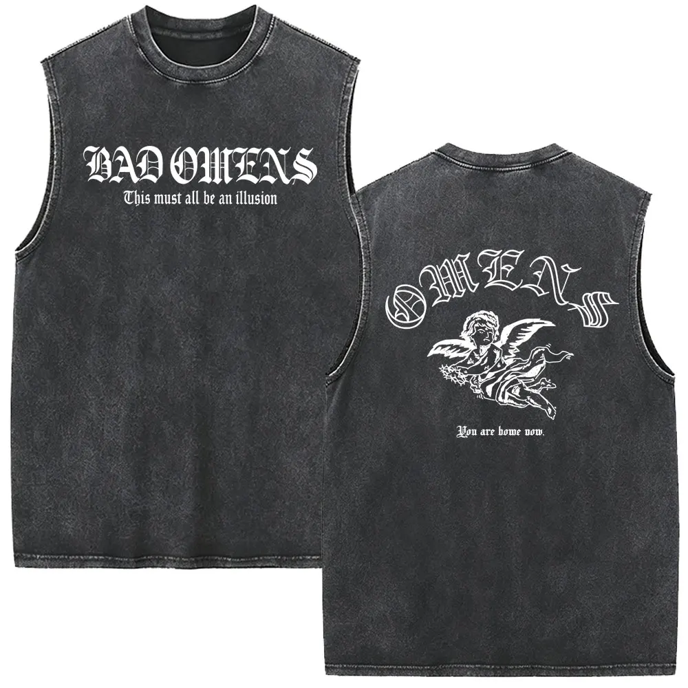 Bad Omens  Do You Feel Love Tour 2026 Vintage Washed Tank Tops Men Women Metal Rock Oversized Sleeveless Vest T Shirt Streetwear