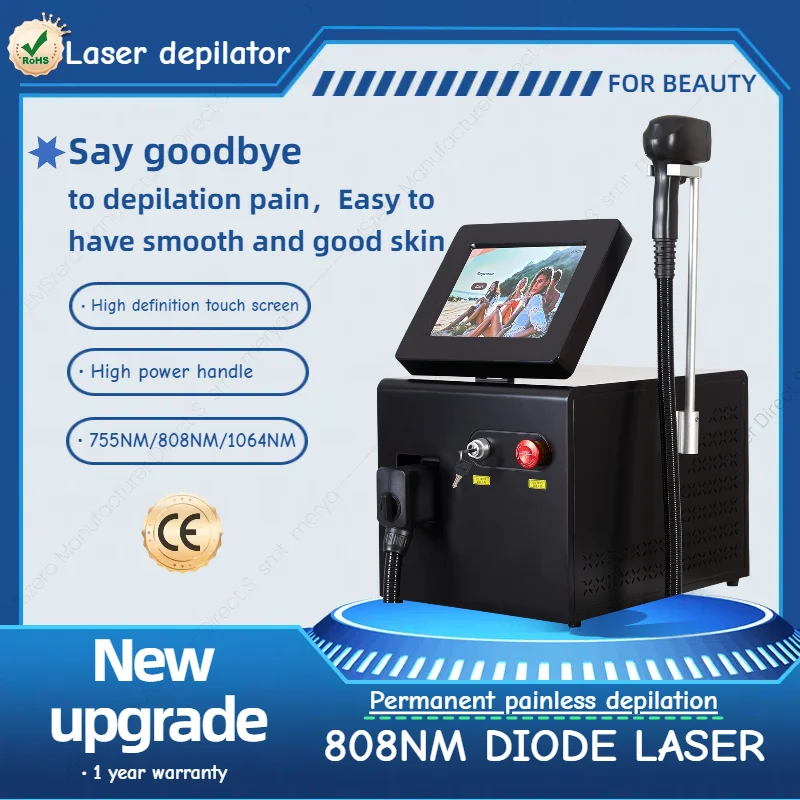 

New Diode IceTitanium Laser Axillary face Hair Removal Instrument 808 755 1064nm Permanent Painless Skin Rejuvenation Beauty