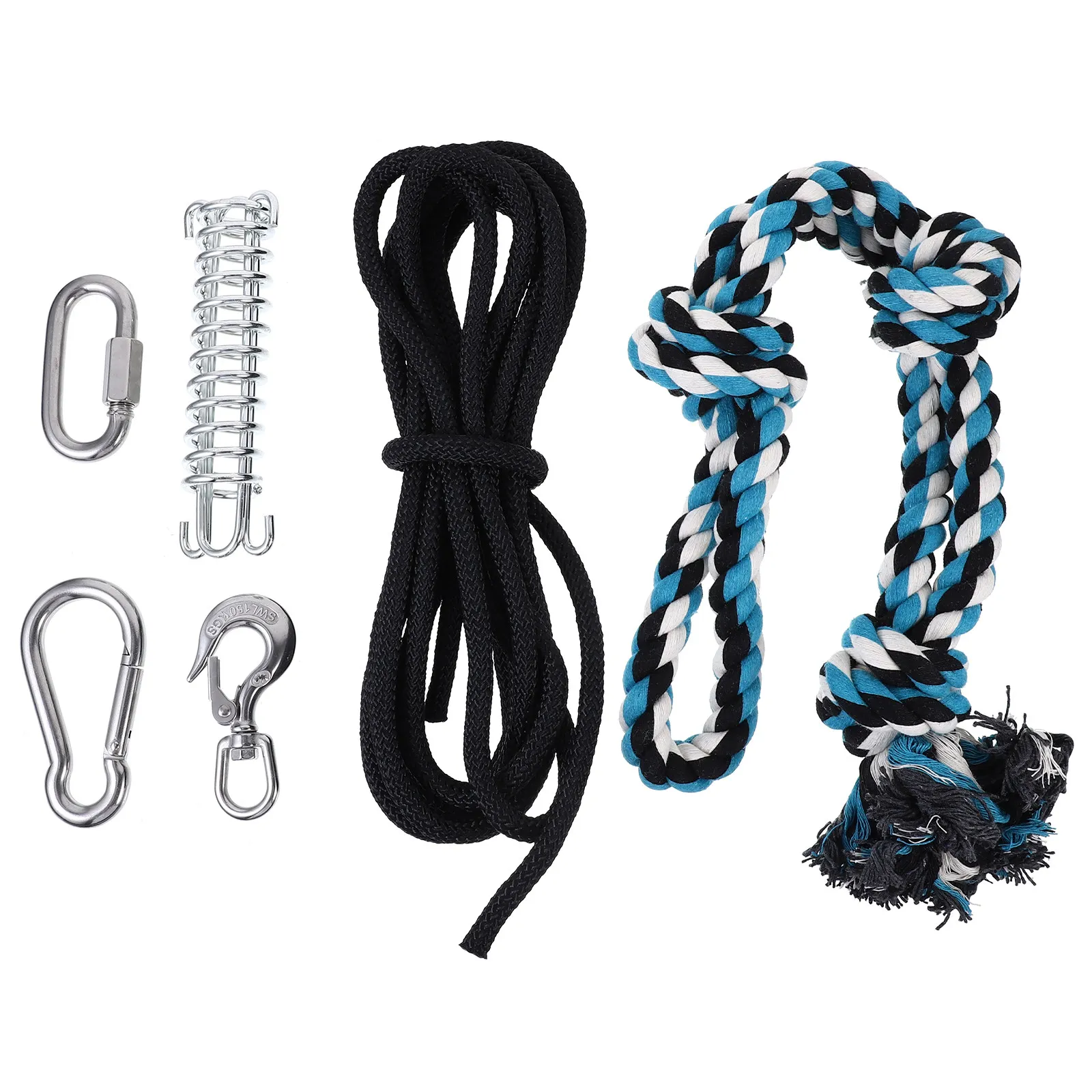5M Strong Stainless Steel Spring Pole Dog Rope for Outdoor Exercise Pulling Swinging Tugging Action Pole for Dog