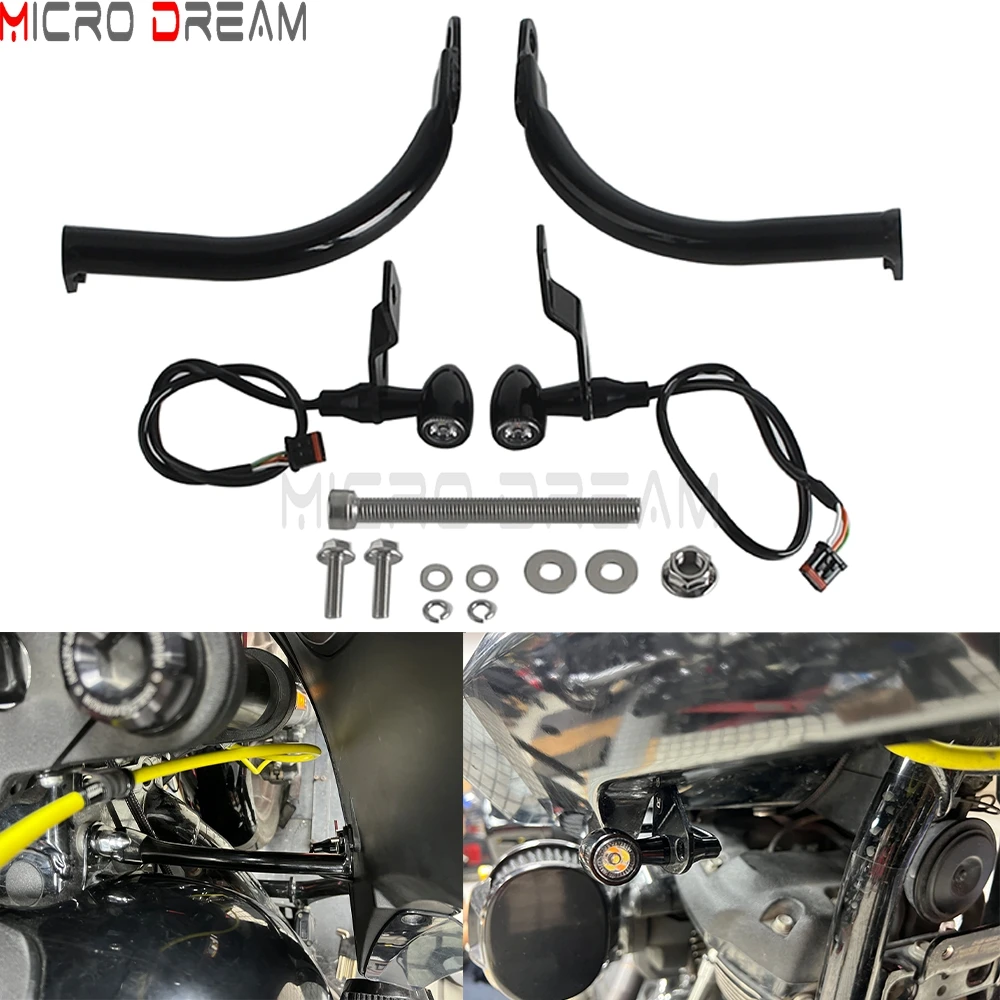 ل 2022-25 هارلي سوفتيل منخفض رايدر FXLRST FXRST 117 دراجة نارية هدية دعم بار الجبهة قوس جبل عدة ث/LED بدوره إشارات #5