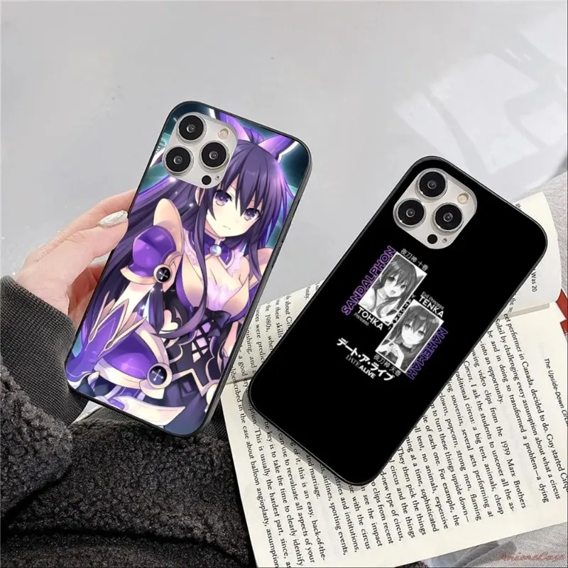 DAL Tohka Yatogami Phone Case for iPhone 14 13 12 11 XS X 8 7 6 Plus Mini Pro Max SE 2022 Black Soft Phone Cover Funda