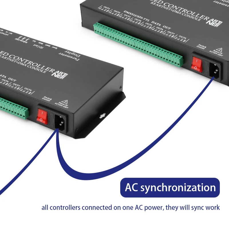 Imagem -05 - Super Programável Led Pixel Light Controller Cartão sd Dmx512 Master Control Dxf para Led Map ac Sync Saída 8ch K8-artnet