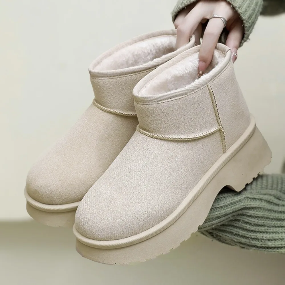 

Женские зимние ботинки на толстой подошве зимы 2025, модные и универсальные. Хлопковые сапоги на одну ногу и плюшевые уличные хлопковые сапоги.