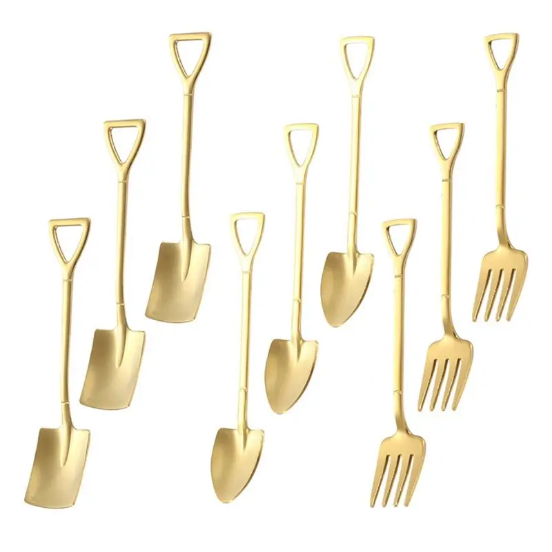 

Набор столовых приборов A67K-21PCS: ложки-шпатели из нержавеющей стали, чайные ложки, кофейные ложки, ложки для мороженого и десертов, ножи, вилки, ложки.