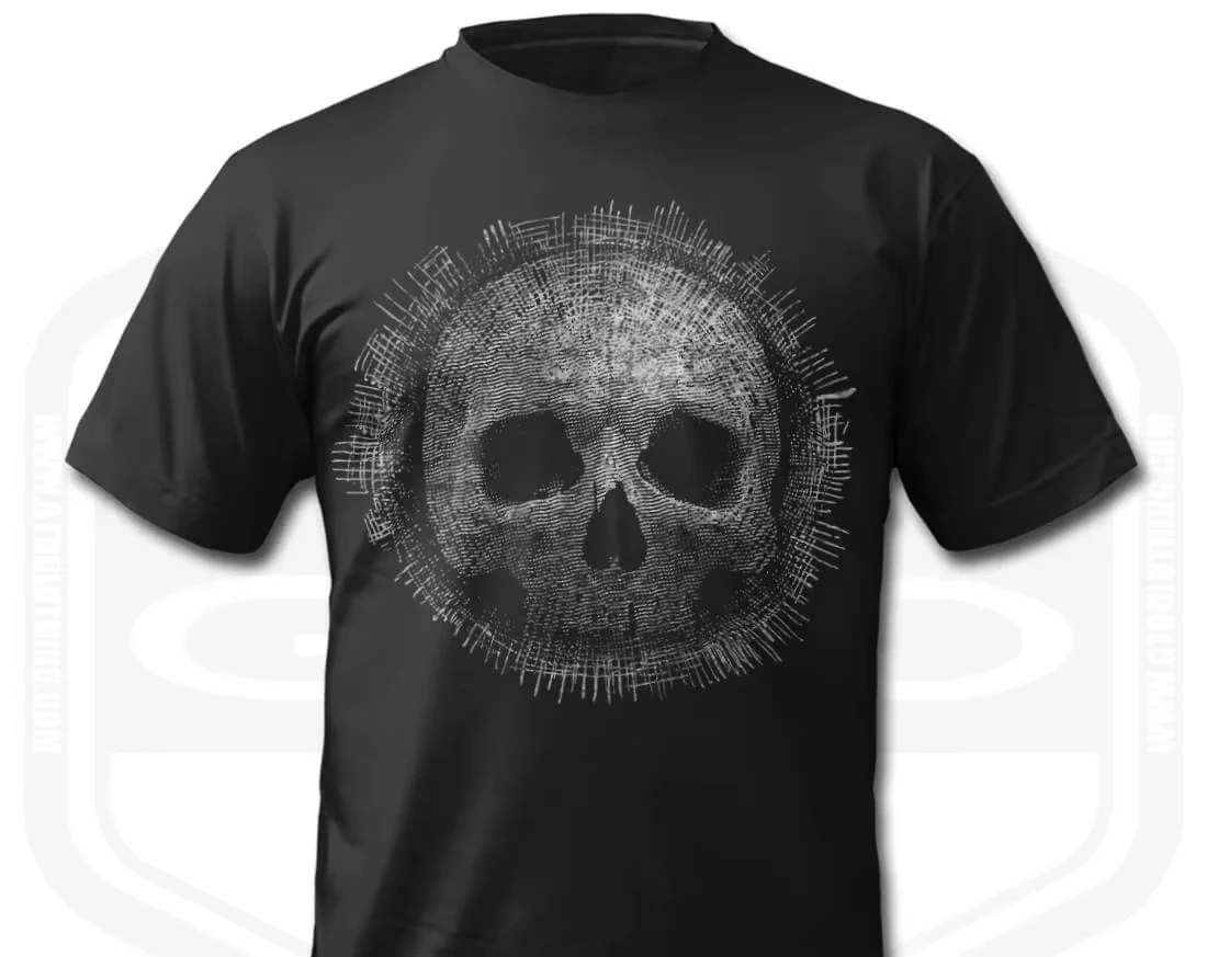 

Bands 'n' Bones Men's Skull Circle T-Shirt | Goth Noir Graphic T Shirts Retro Streetwear Crew-neck Short-sleeved Men's T-shirt