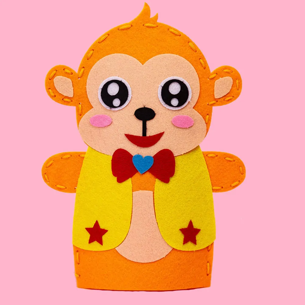 Bolsa de Material para marionetas de mano, Kit de costura para principiantes, manualidades de juguete, fabricación de niños pequeños, 8 Uds.