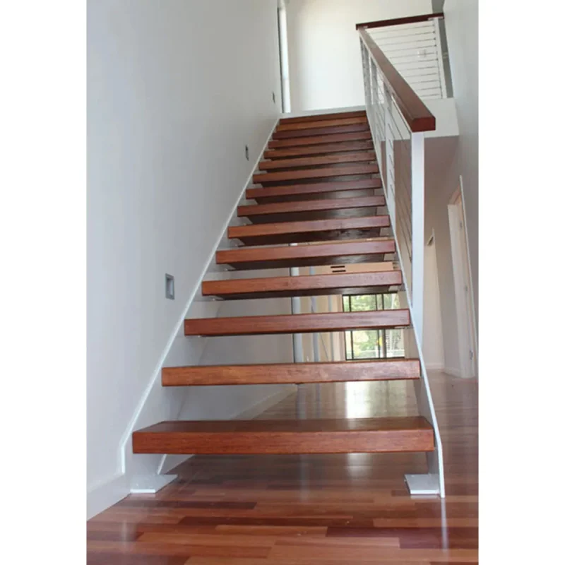 custom.Modern Metal Double Stringer Staircase Black Powder Coated Steel Stairs Duplex/Apartment