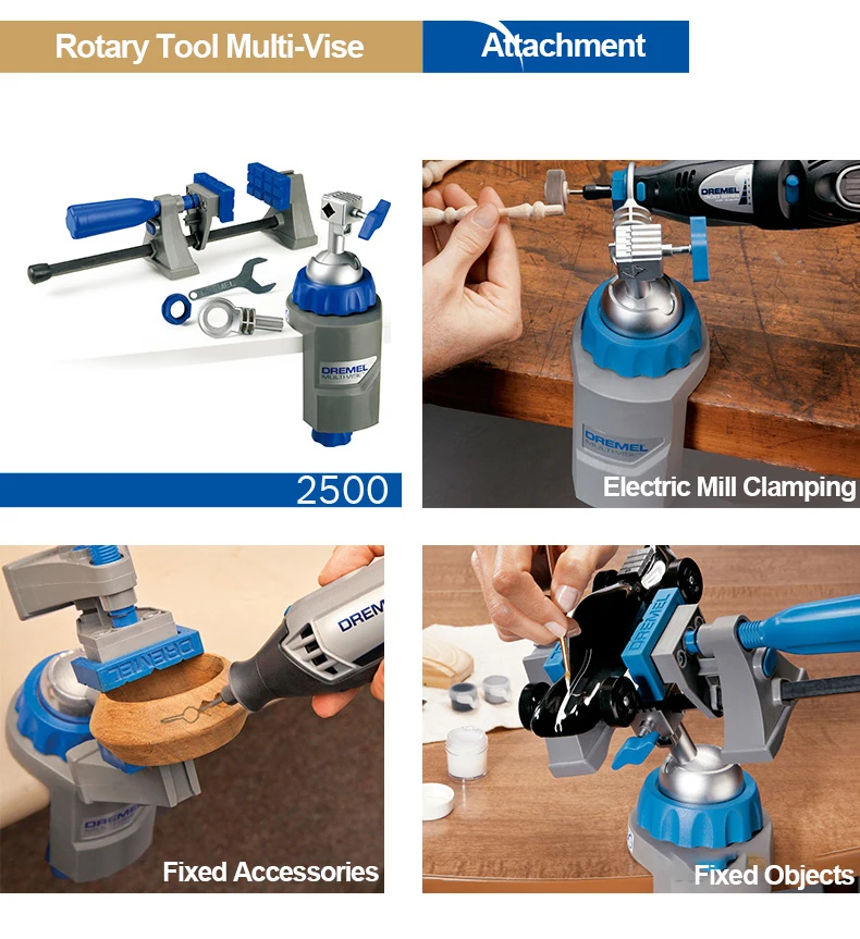 Dremel 2500 Multi-Vise Portable Vise Removable Jaws Rotary Tool Holder for Dremel 100/200/3000/4000/4300/8220/7760/8240/8250