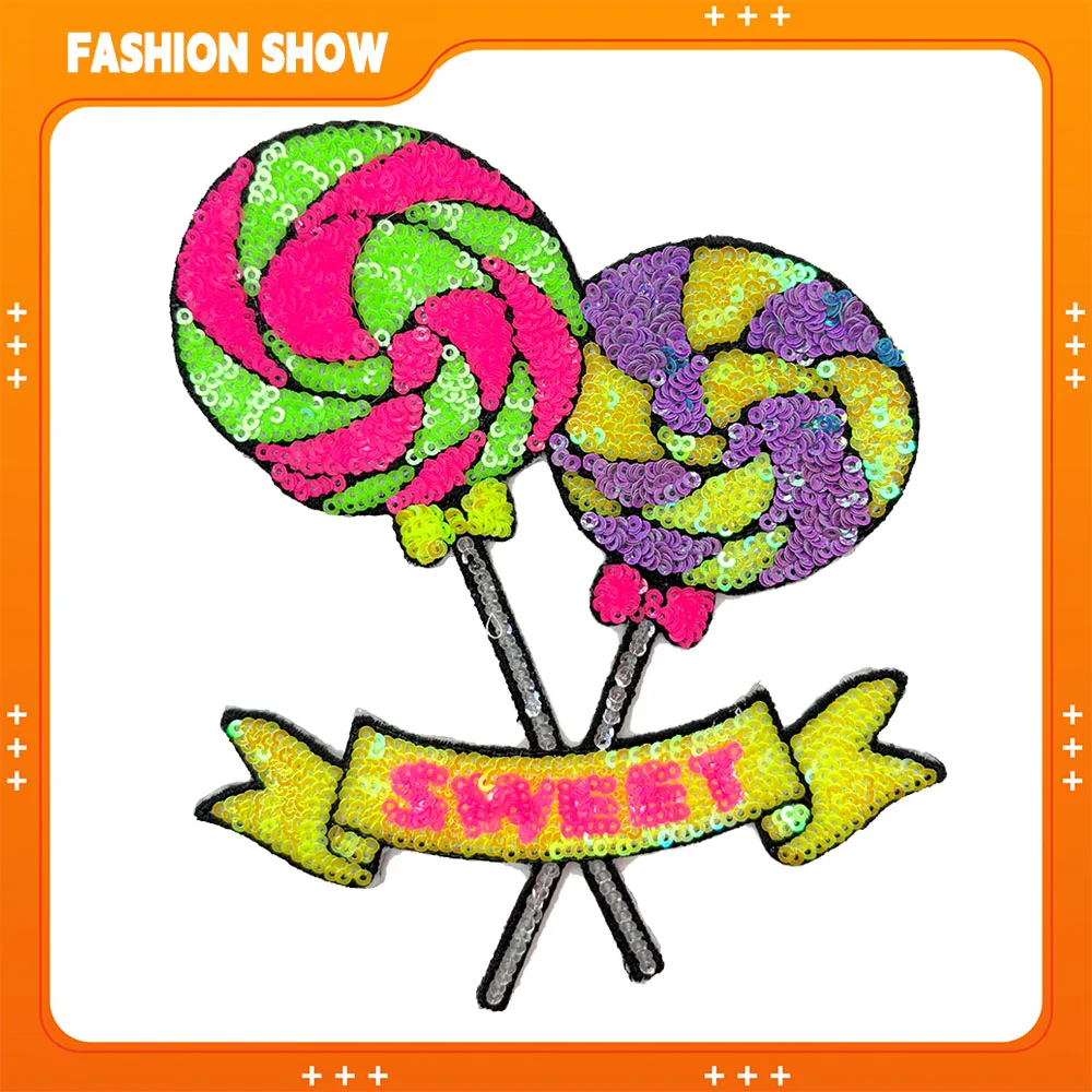 

Hot Selling New Sequin Lollipop Embroider Patches Can Be Ironed and Hand-Sewn Sweatshirts, T-Shirts, Sweaters, Hats, DIY Decorative Patches, Clothing Accessories, Kidsren's Gifts