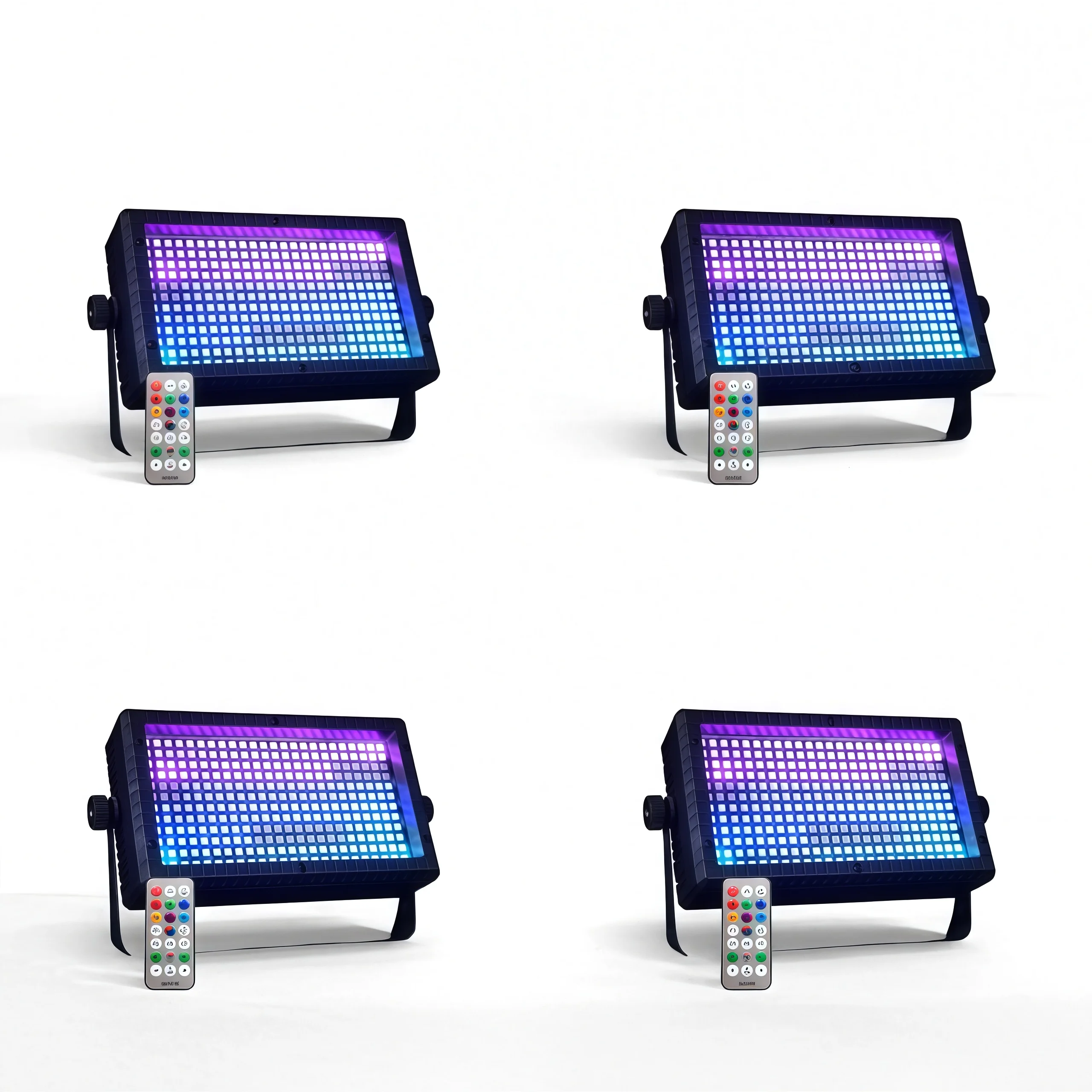 

4 шт. мини-стробоскопы 60 Вт с дистанционным управлением, 48 светодиодов, 288 цветов, 3-в-1 RGB, 48 зон, DMX, суперяркий DJ-стробоскоп, светодиодный прожектор для стены