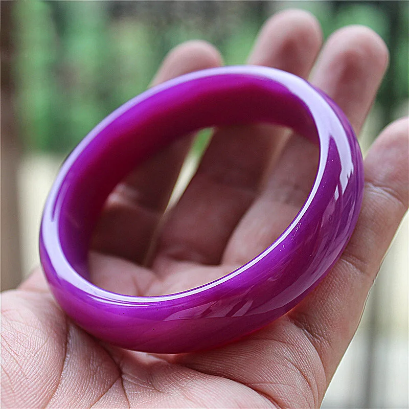 Natural Jade Bangle Bracelet Jadeite Round Bangle Charm Jewellery Hand Carved Fashion Accessories for Women Men 54mm-64mm