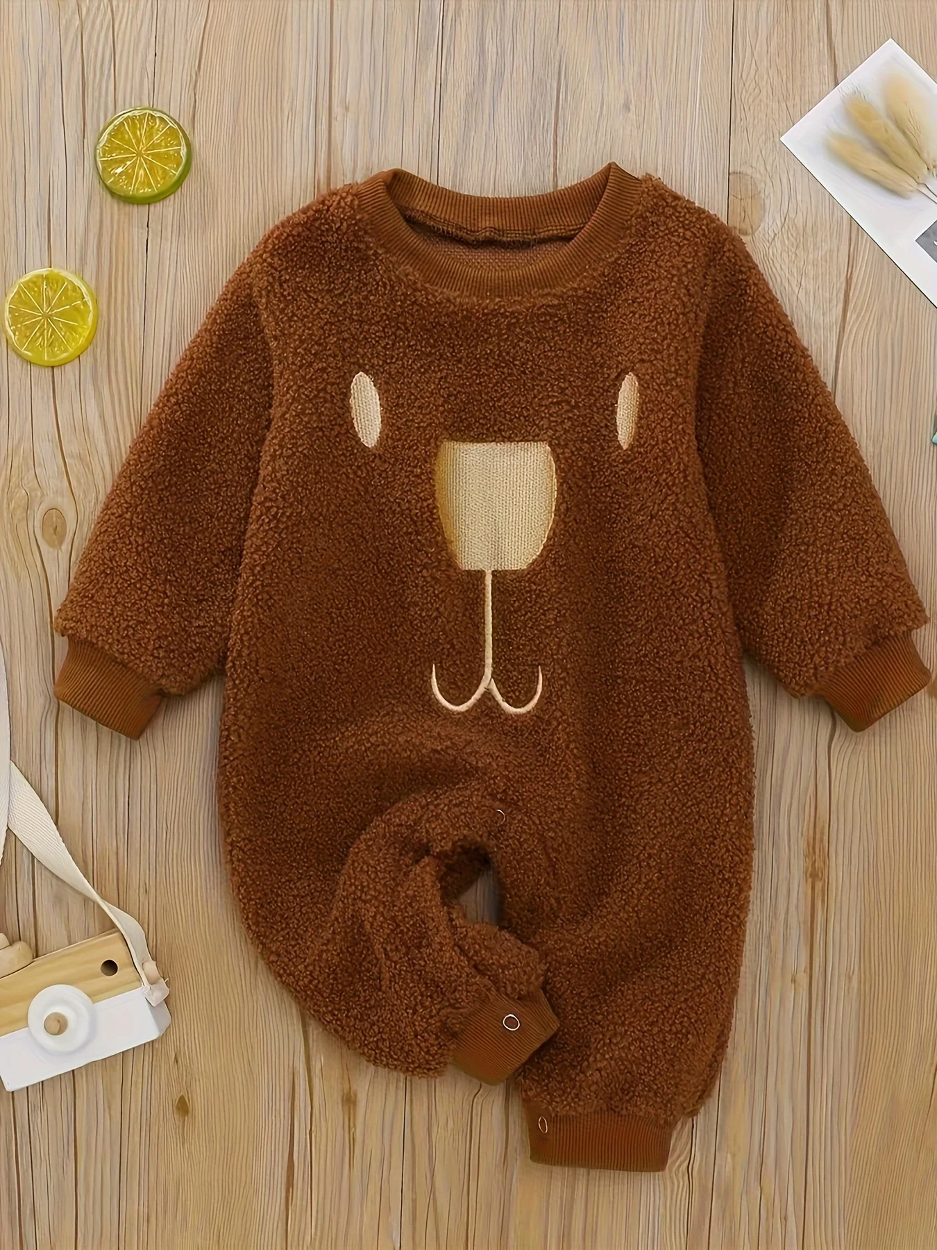 Nette Plüsch Herbst Winter Baby Strampler Langarm Säuglings Kleidung Kleinkind All-in-One Outfit Baby Kleidung