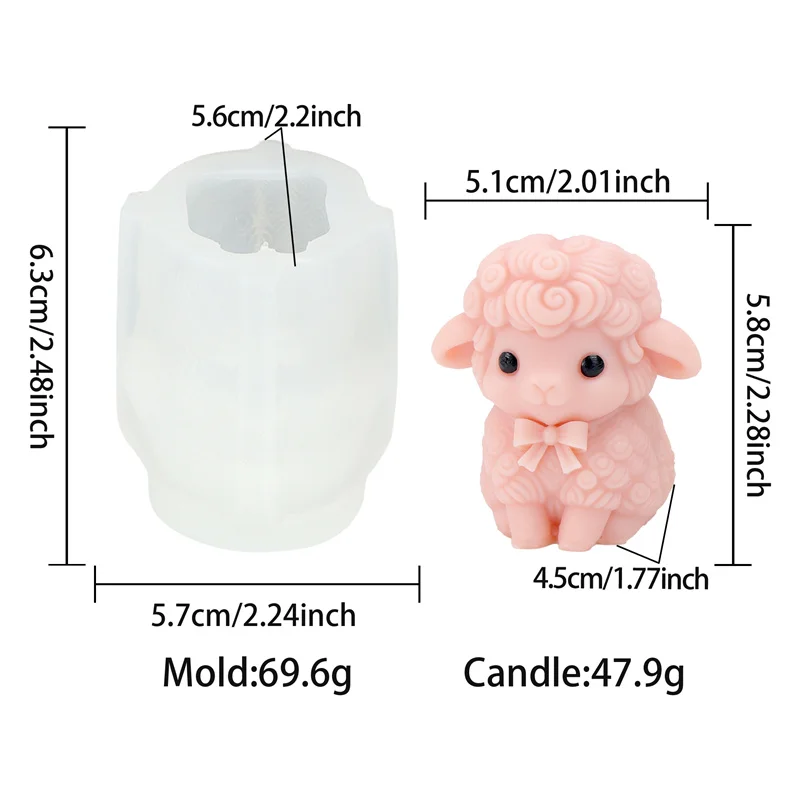 Cute Sheep Silicone Candle Mold for DIY Crafts