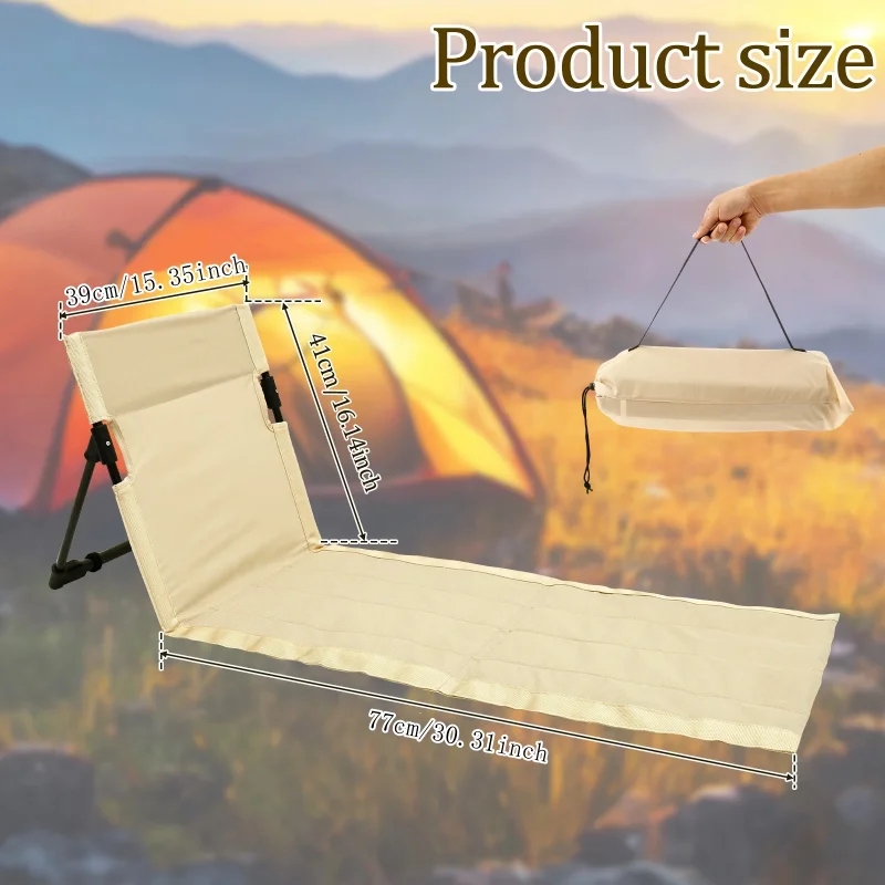 1pc sedia da campeggio pieghevole giardino esterno parco sedia singola pigra schienale cuscino picnic campeggio sedia con schienale pieghevole sedie da spiaggia