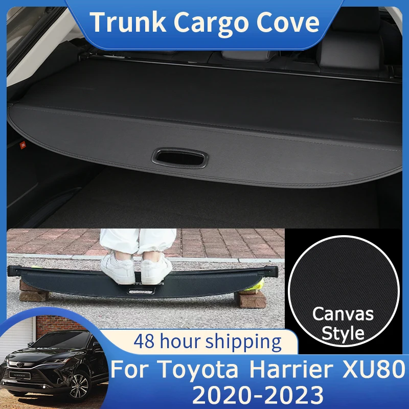 For Toyota Harrier Venza XU80 2020 2021 2022 2023 Rear Trunk Cargo Cover Security Shield Retractable Luggage Car Accessories