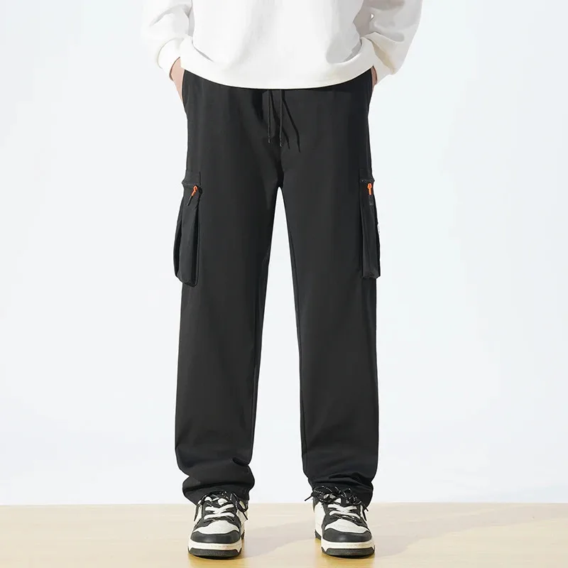 

Men's Spring Autumn Japanese Workwear Pants Black Trendy Straight Leg Casual Loose Wide-leg Trendy Versatile Bottoms