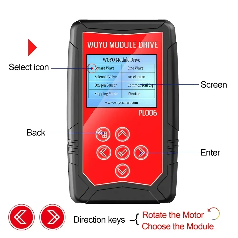 WOYO PL006 Auto Ignition Coil Test 12V Injector Solenoid Valve Stepper Motor Detector Fault Detect Drive Simulator Car Tools