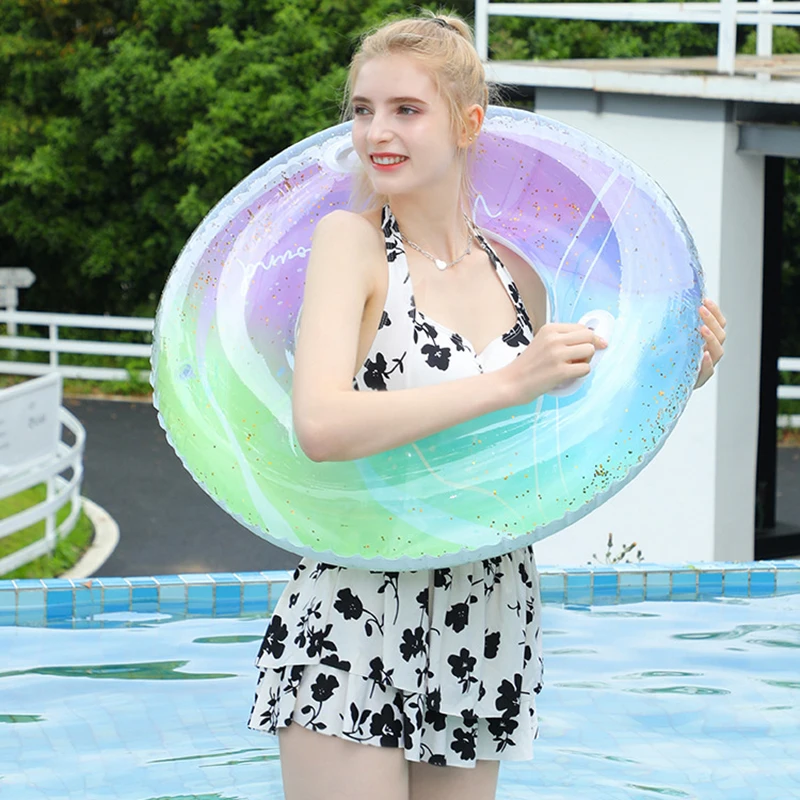 

Transparent Glitter Pool Foats Swimming Ring Adult Children Inflatable Pool Tube Giant Float Boys Girl Water Fun Toy Swim Laps