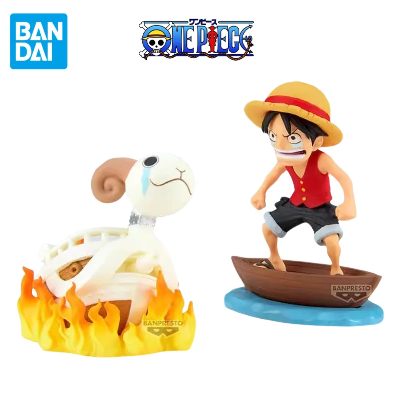 

Bandai Original One Piece Anime Figure WCF Storyline Monkey D. Luffy Farewell Going Merry Action Figure Toys for Kids Gift