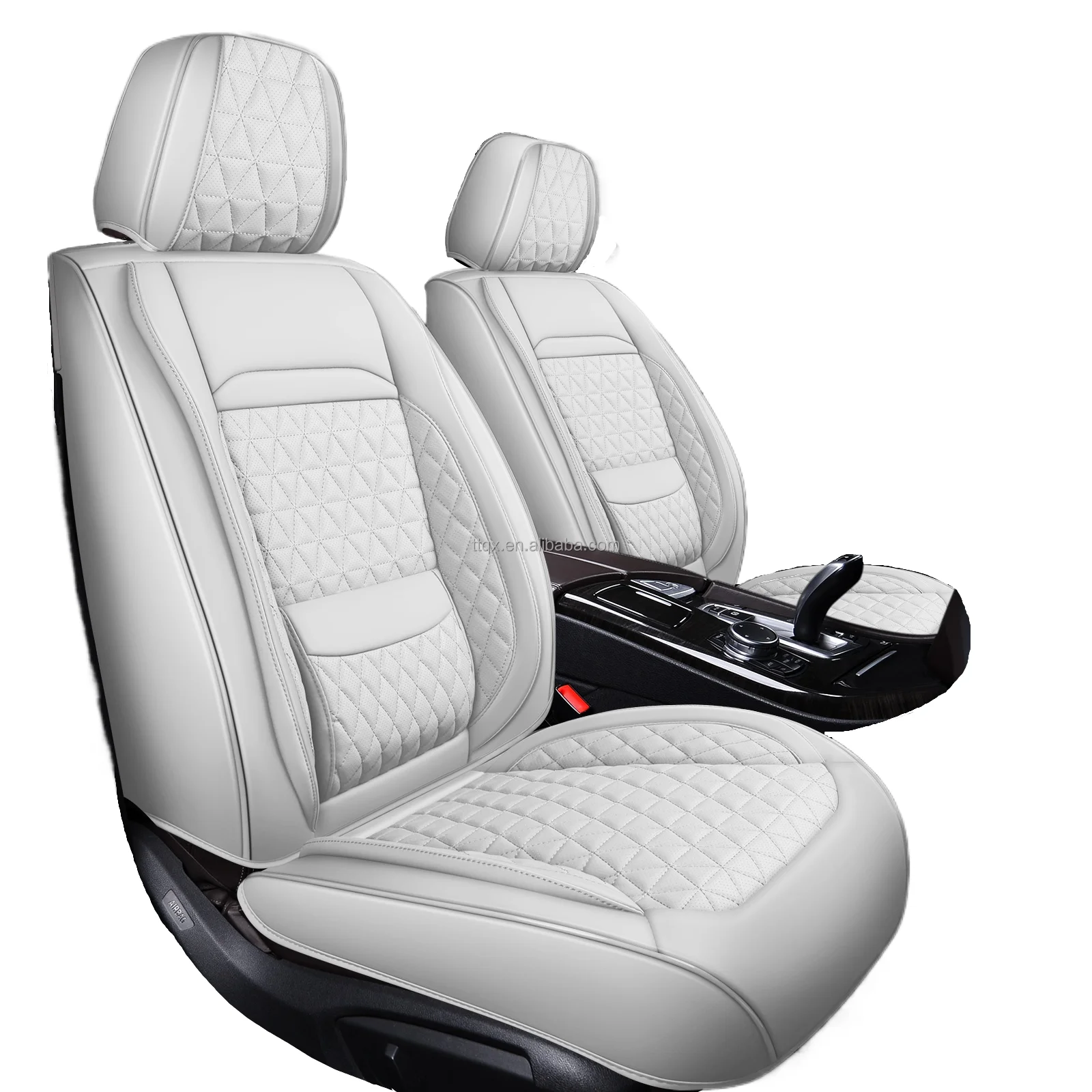 

New Design 2025 Custom Full-package Car Seat Cushions Four-season 11 Pcs Universal Car Seat Covers Wear-resistant Leather White