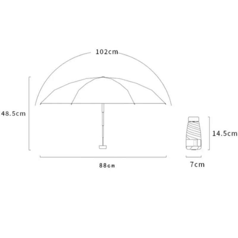 Mini ombrello capsula ombrello soleggiato e piovoso Dualuse protezione solare antipioggia ombrellone portatile da viaggio all\'aperto