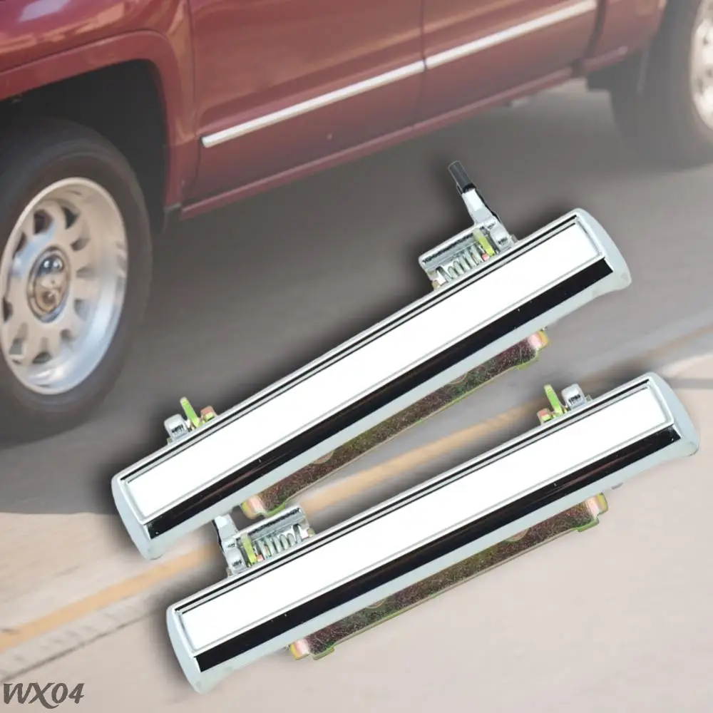 1Pair Exterior Door Handle Set Left & Right Outer Outside Chrome Door Handle Set 77023 77013 for Camaro Vega Astre Firebird