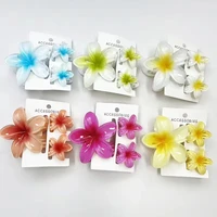 3Pcs/Set Sweet Flower Colroful Gradient Hair Claws Ponytail Clip Clamp Barrettes Hairpins for Women Girl Beach Hair Accessories - Image 4