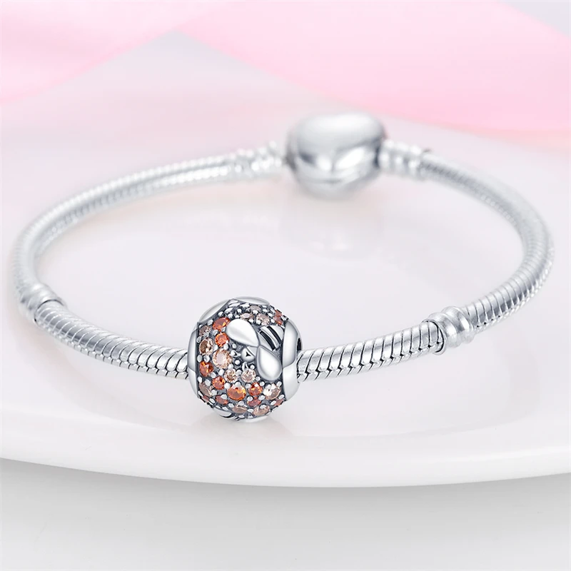Original 925 sterling silver Bee Series Bee Nest Charms Pendant  Fit DIY bracelet necklace Gift for Her，Colgante Plata view 5