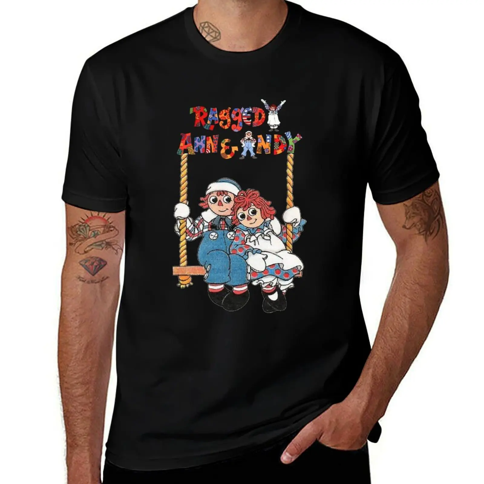 

Raggedy Ann And Raggedy Andy T-Shirt boys animal print Short sleeve tee hippie clothes clothes for men